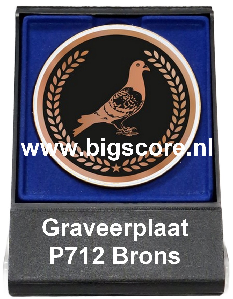 Duif Acryl in medailledoosje Blauw-Zwart G/Z/B